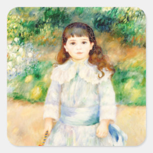 Pegatina Cuadrada Niño con un látigo Auguste Renoir