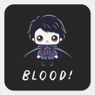 Pegatina Cuadrada Niño Vampiro