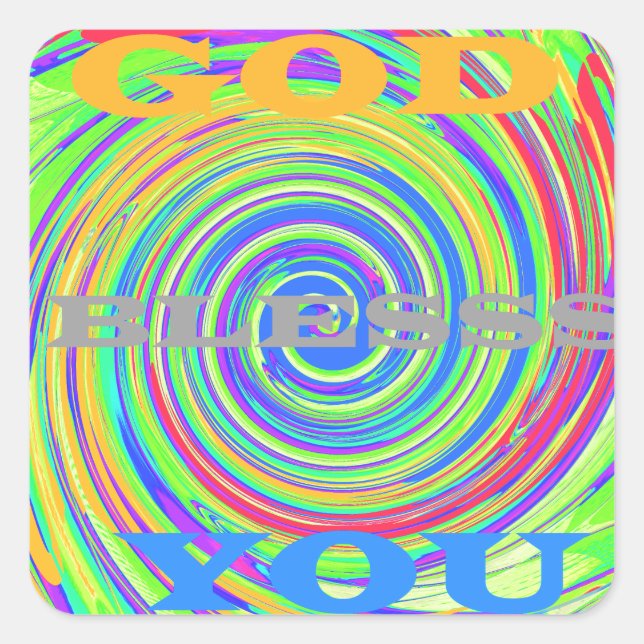 Pegatina Cuadrada Niños Bebés Dios te bendiga..png (Anverso)