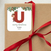 Niños Elf Navidades iniciales de la U
