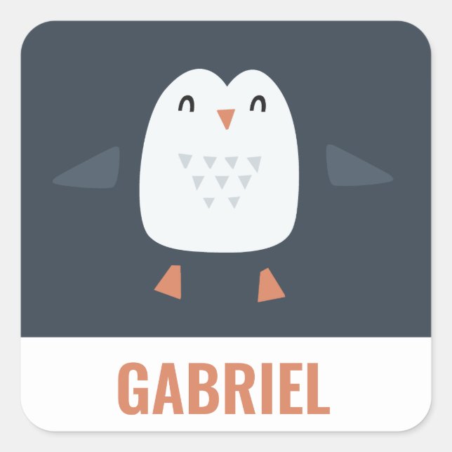 Pegatina Cuadrada niños festivos graciosos y lindos pingüinos person (Anverso)