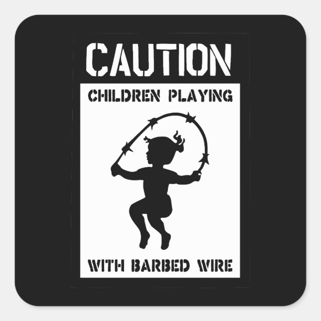 Pegatina Cuadrada Niños jugando (Anverso)