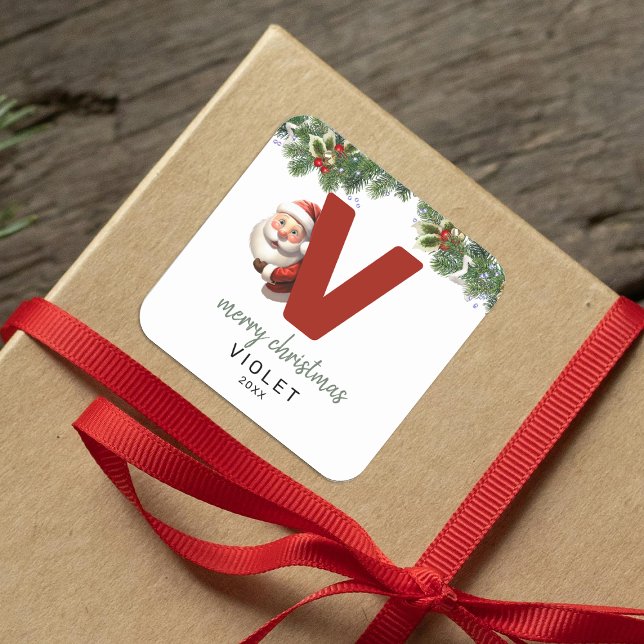 Pegatina Cuadrada Niños Monogramas Navidades (Subido por el creador)