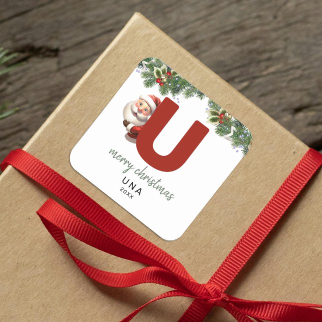 Pegatina Cuadrada Niños Monogramas Navidades (Subido por el creador)