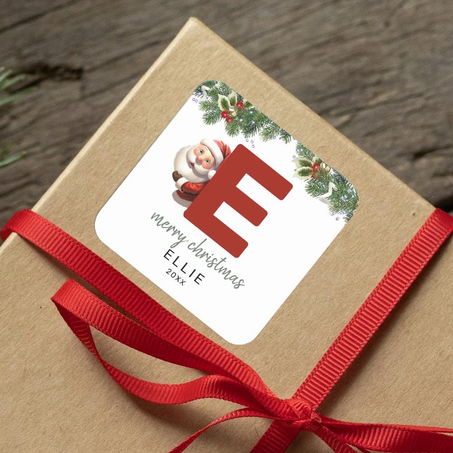 Pegatina Cuadrada Niños Monogramas Navidades (Subido por el creador)