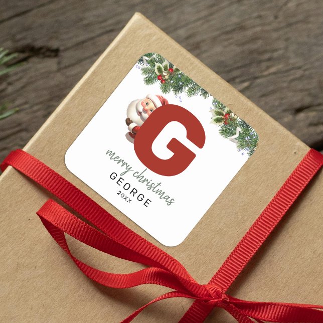 Pegatina Cuadrada Niños Monogramas Navidades (Subido por el creador)