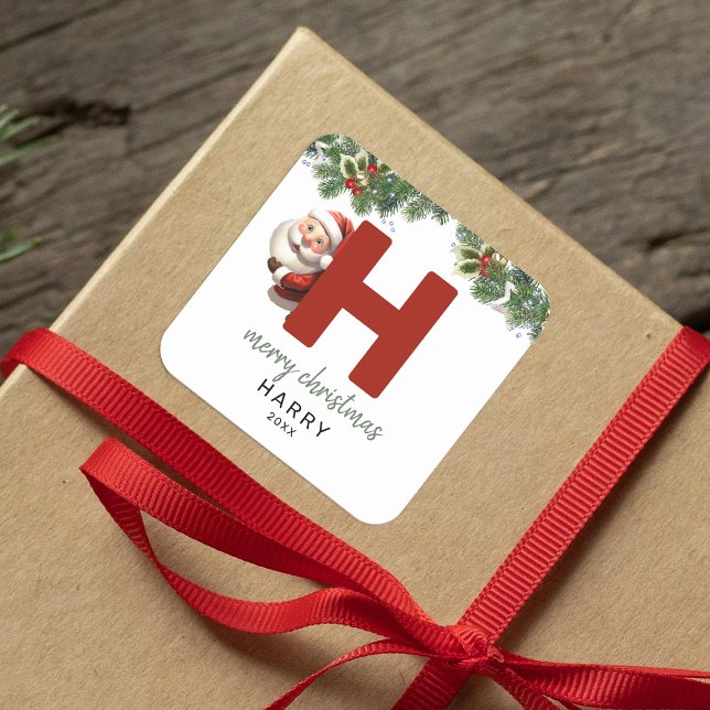 Pegatina Cuadrada Niños Monogramas Navidades (Subido por el creador)