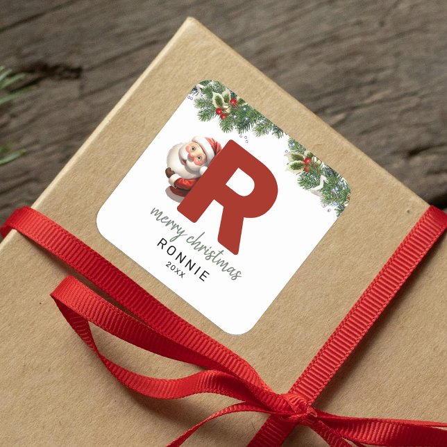 Pegatina Cuadrada Niños Monogramas Navidades (Subido por el creador)