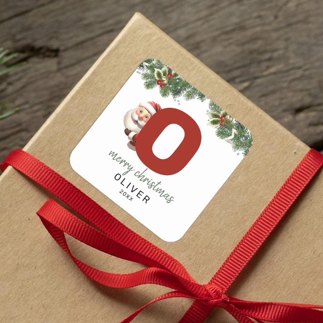 Pegatina Cuadrada Niños Monogramas Navidades (Subido por el creador)