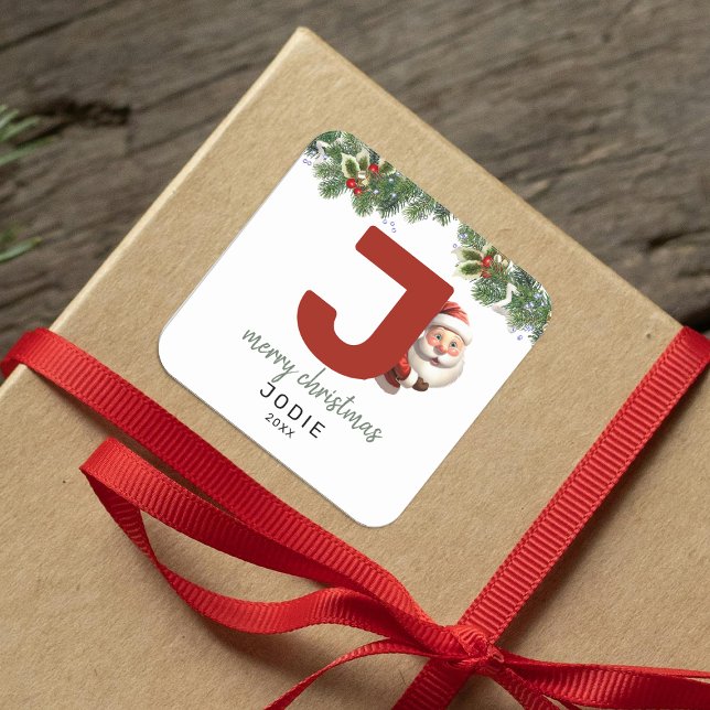 Pegatina Cuadrada Niños Monogramas Navidades (Subido por el creador)