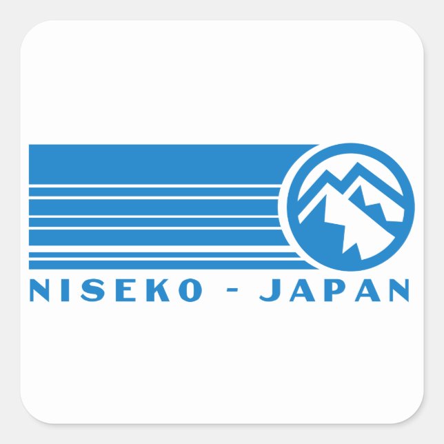 Pegatina Cuadrada Niseko Ski Japón (Anverso)