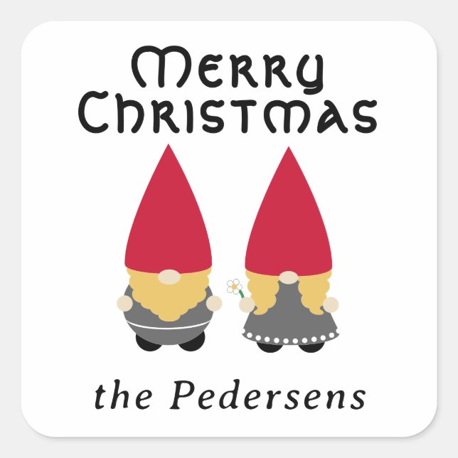 Pegatina Cuadrada Nisse Folk - Personalizado (Anverso)