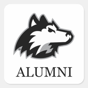 Pegatina Cuadrada NIU Huskies Alumni