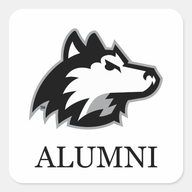 Pegatina Cuadrada NIU Huskies Alumni (Anverso)