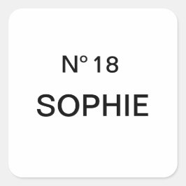 Pegatina Cuadrada No 18 French Chic 18th Birthday Party