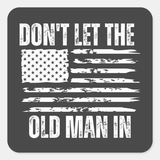 Pegatina Cuadrada No dejes que el viejo enarbole la bandera de los E (Anverso)