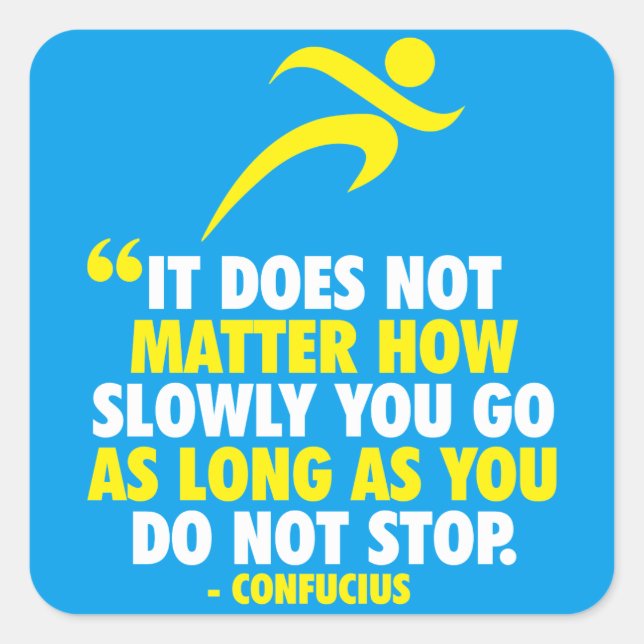 Pegatina Cuadrada NO DETENGAS. Motivación de entrenamiento de marató (Anverso)