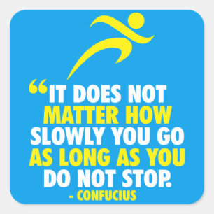 Pegatina Cuadrada NO DETENGAS. Motivación de entrenamiento de marató