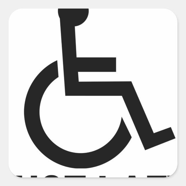 Pegatina Cuadrada No es para minusválidos solo es perezoso - camiset (Anverso)