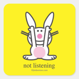 Pegatina Cuadrada No escuchando