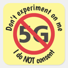 Pegatina Cuadrada No estoy de acuerdo con 5G
