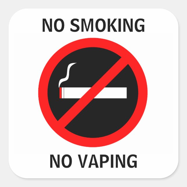 PEGATINA CUADRADA NO FUMAR NI RÓTULO DE VAPOR (Anverso)