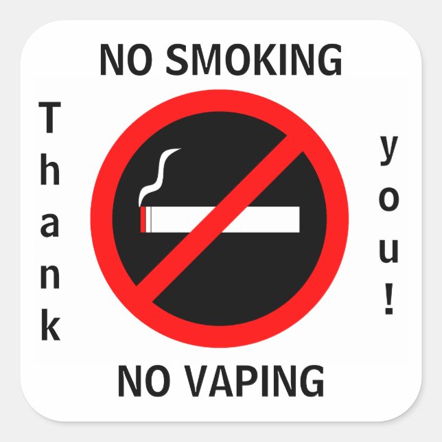 PEGATINA CUADRADA NO FUMAR NI RÓTULO DE VAPOR (Anverso)
