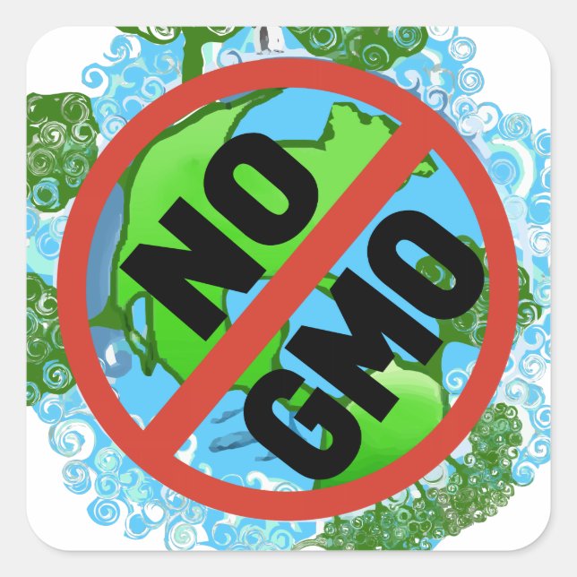 PEGATINA CUADRADA NO GMO (Anverso)