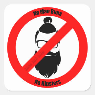 Pegatina Cuadrada No hay bollos de hombre ni hipsters
