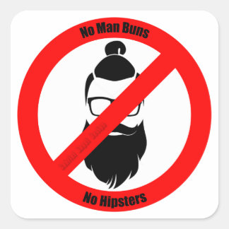 Pegatina Cuadrada No hay bollos de hombre ni hipsters