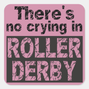 Pegatina Cuadrada No hay llanto en roller derby