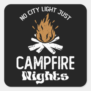Pegatina Cuadrada No hay luz en el campamento de bomberos Groovy