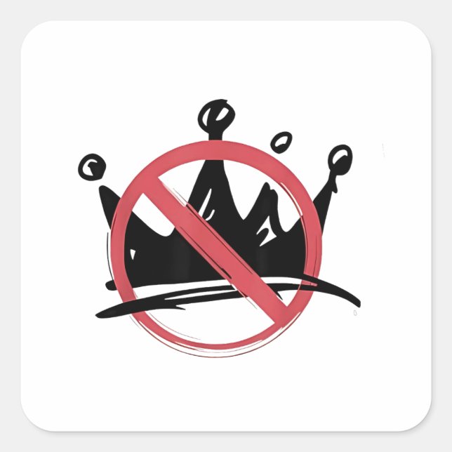 Pegatina Cuadrada No hay reyes en Estados Unidos 2025 4 de julio (Anverso)