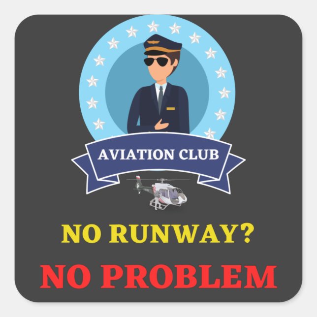 PEGATINA CUADRADA ¿NO HAY RUNWAY? SIN MÁS (Anverso)