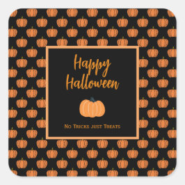 Pegatina Cuadrada No hay trucos para tratar las calabazas de naranja