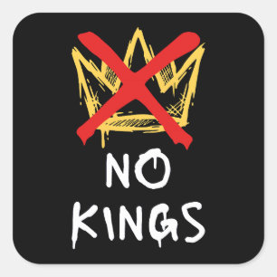 Pegatina Cuadrada No Kings América Protesta Democracia Anti-Trump I