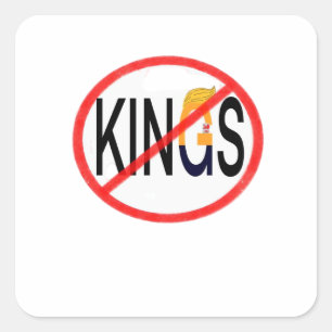 Pegatina Cuadrada No Kings Anti Classic Minimal Clean
