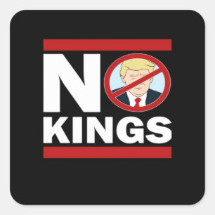 Pegatina Cuadrada No Kings Anti Classic Minimal Limpio