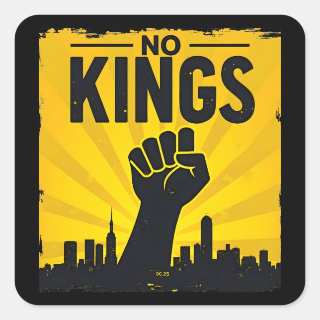 Pegatina Cuadrada No Kings (Edición DC) (Anverso)