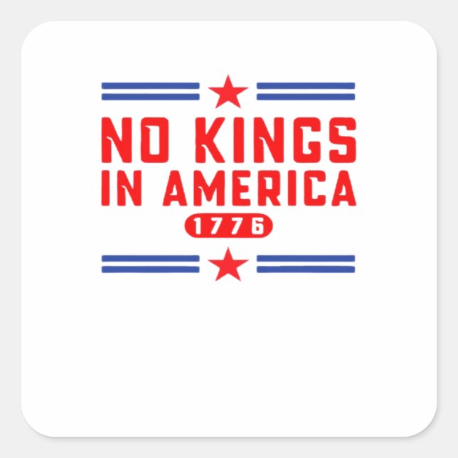 Pegatina Cuadrada No Kings In America Classic Minimal Clean (Anverso)