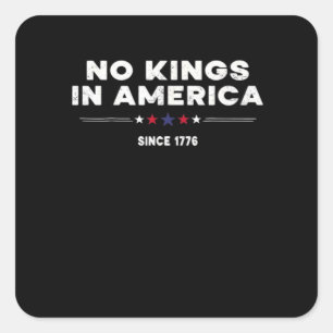 Pegatina Cuadrada No Kings In America Doge Gráfico Clásico Moderno