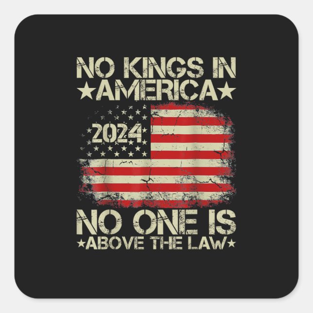 Pegatina Cuadrada No Kings In America Minimal Clean (Anverso)