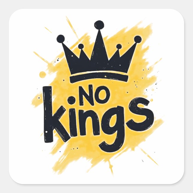 Pegatina Cuadrada No Kings – Power to the People Design (Anverso)