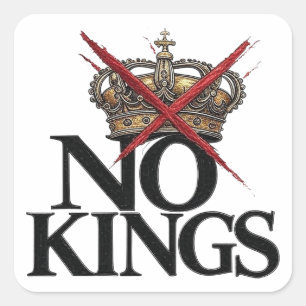 Pegatina Cuadrada NO KINGS T-Shirt