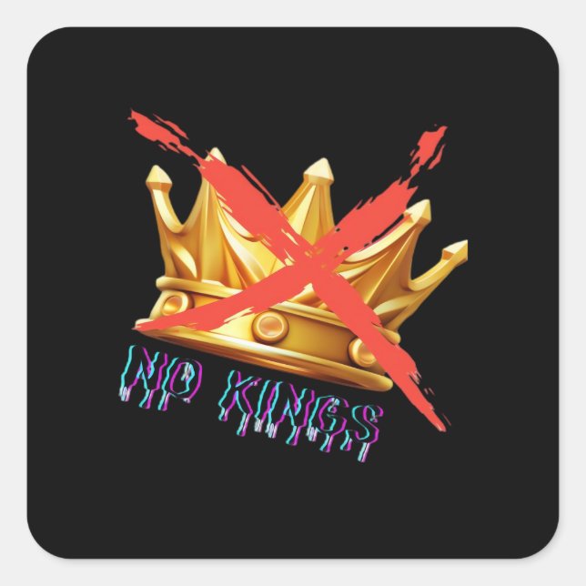 Pegatina Cuadrada No Kings Trendy Design (Anverso)