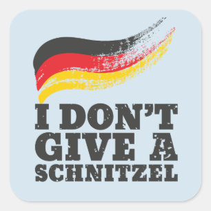 Pegatina Cuadrada No le den a Schnitzel la bandera alemana Oktoberfe