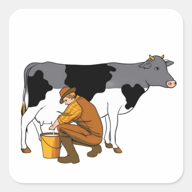 Pegatina Cuadrada No más leche (Anverso)