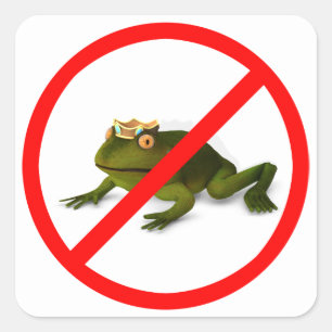 Pegatina Cuadrada ¡No más ranas!