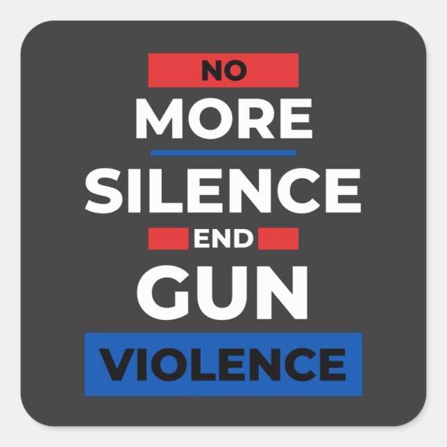 Pegatina Cuadrada No más silencio termina Día de Concienciación sobr (Anverso)