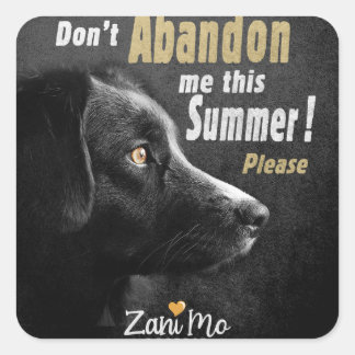 Pegatina Cuadrada No me abandones este verano - Protección de perros